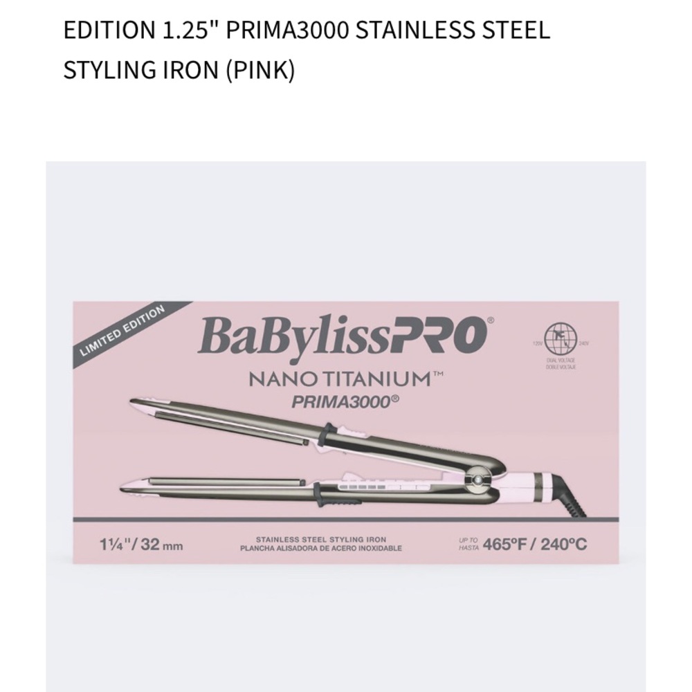 BaBylissPRO Nano Titanium Styling Iron - Pink